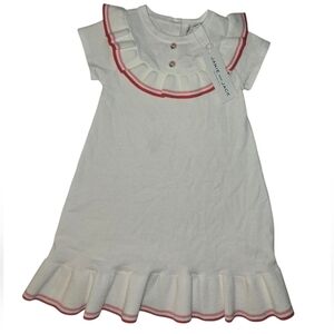 Janie & Jack Baby Girl Sweater Dress Size 18-24 Red White Pink Stripes